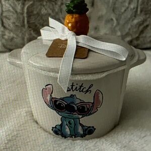 Rae Dunn White Ceramic Jar with Stitch and Pineapple Lid